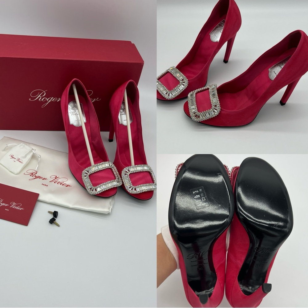 Authentic New Roger Vivier embellished crystal buckle pumps